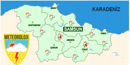 Orta Karadeniz'de Gök Gürültülü Sağanak Yağış Uyarısı